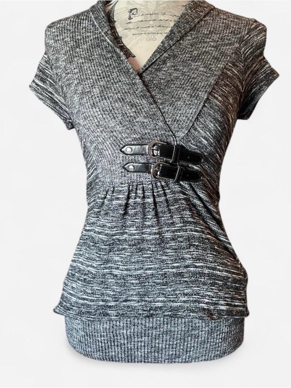 Women’s Heathered Gray Short-Sleeve Knit dress
